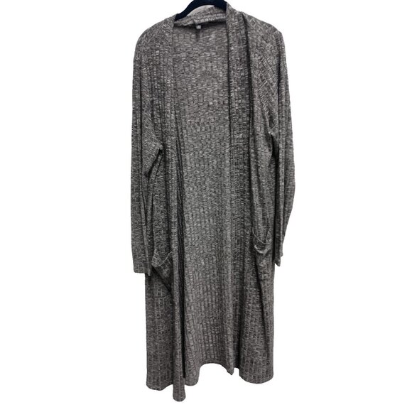 Lisa Rinna Collection Womens Duster Cardigan XL Gray Open Minimalist Capsule - Picture 1 of 7